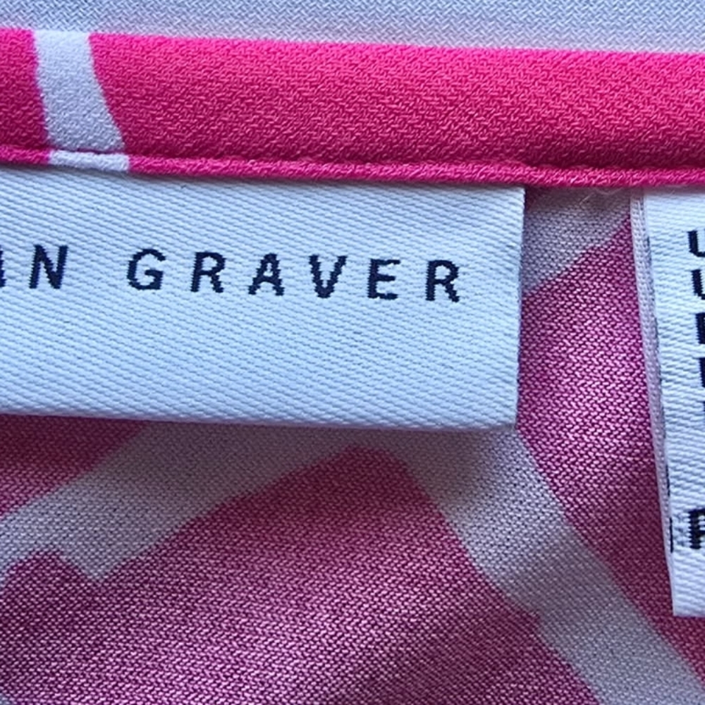 Susan Graver Green and White Blouse